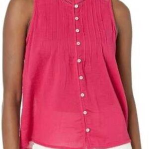 Faherty Willa Top -
Sleeveless Pink Button-Up Top